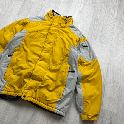 VINTAGE 00s COLUMBIA UTILITY SKI JACKET YELLOW GREY