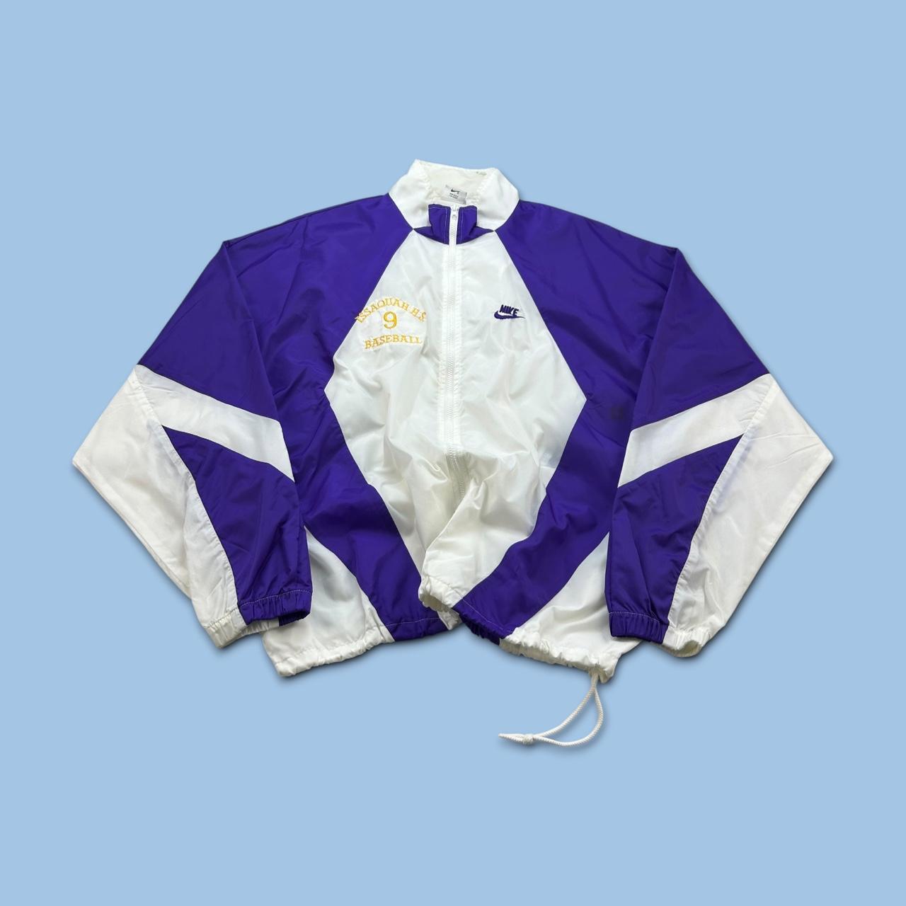 VINTAGE 90s NIKE WINDBREAKER JACKET PURPLE / WHITE
