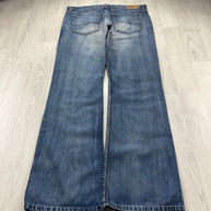 VINTAGE Y2K BRITARN GRAPHIC BAGGY JEANS BLUE