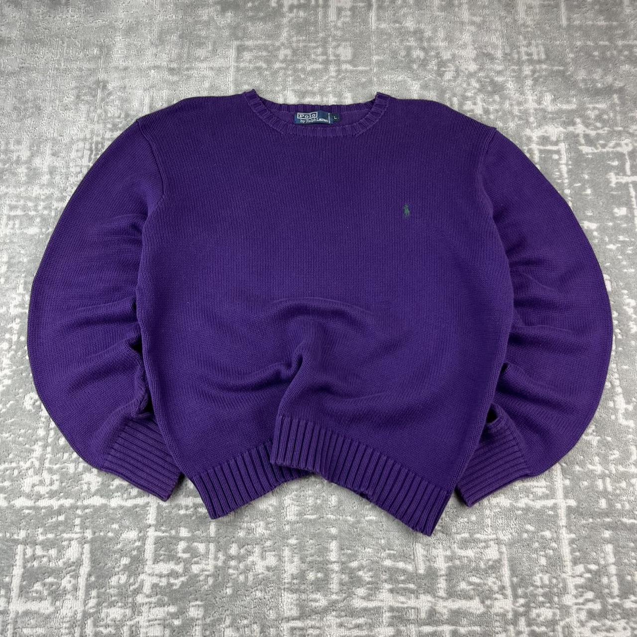 VINTAGE Y2K RALPH LAUREN CHUNKY ESSENTIAL KNITTED JUMPER PURPLE