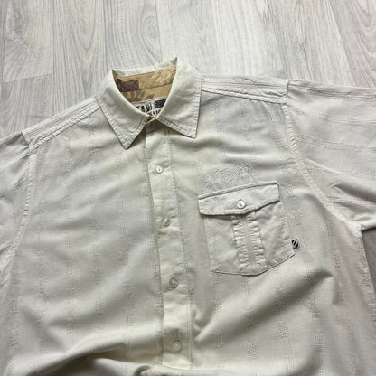 VINTAGE Y2K ANIMAL SHORT SLEEVE SHIRT WHITE / CREAM