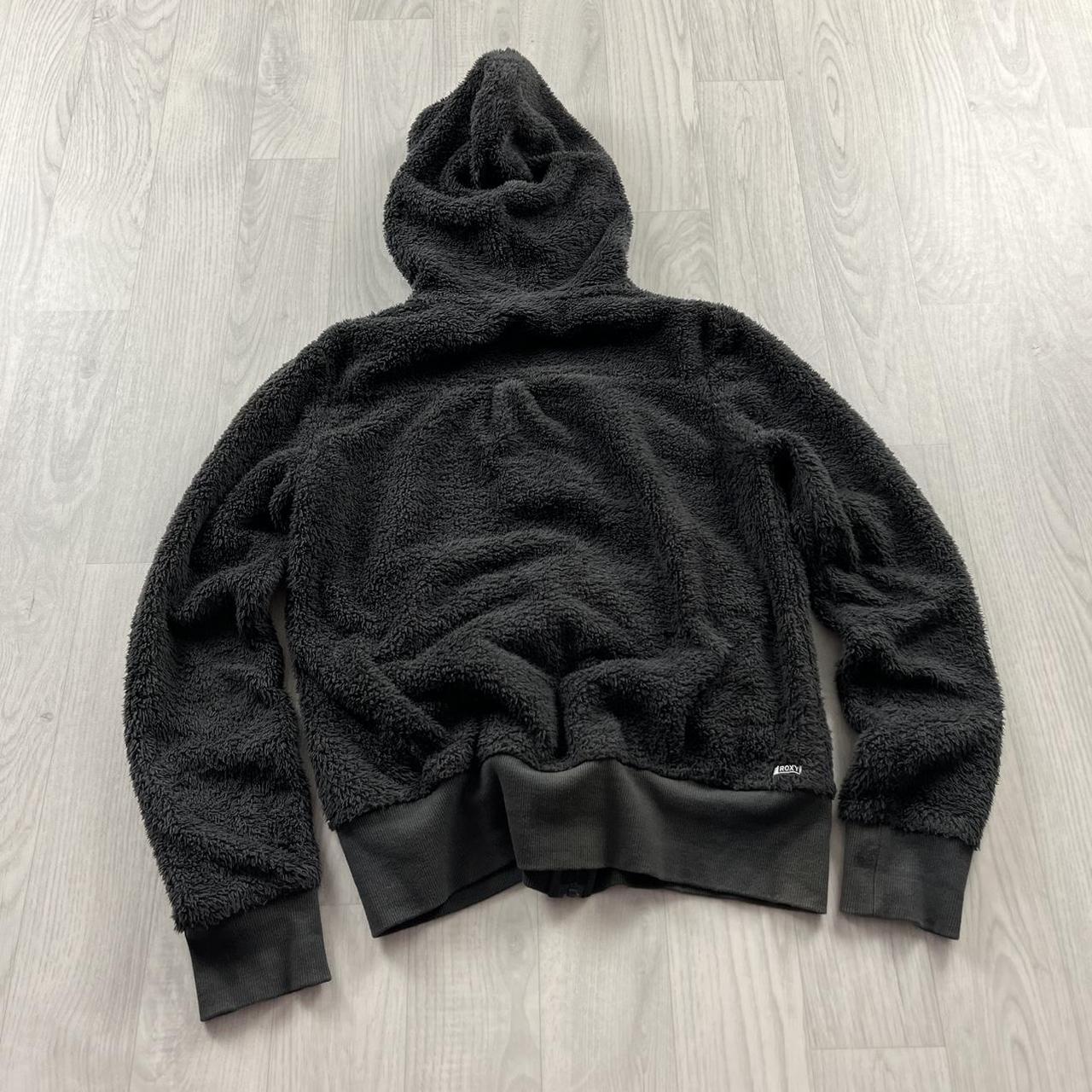 VINTAGE Y2K ROXY ZIP FLEECE HOODIE GREY (L)
