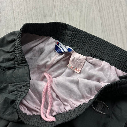 VINTAGE Y2K CHAMPION STRAIGHT LEG BAGGY TRACKSUIT BOTTOMS GREY