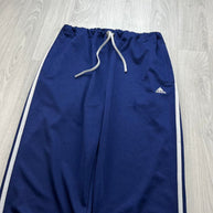 VINTAGE Y2K ADIDAS SIDE STRIPE BAGGY TRACKSUIT BOTTOMS NAVY