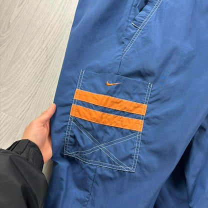 VINTAGE Y2K NIKE CARGO BAGGY TRACKSUIT BOTTOMS BLUE