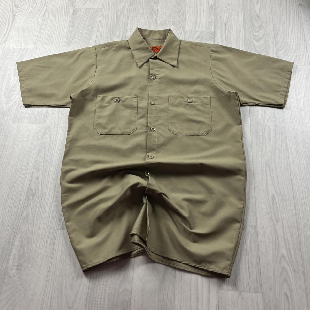 VINTAGE Y2K UTILITY SHORT SLEEVE SHIRT KHAKI