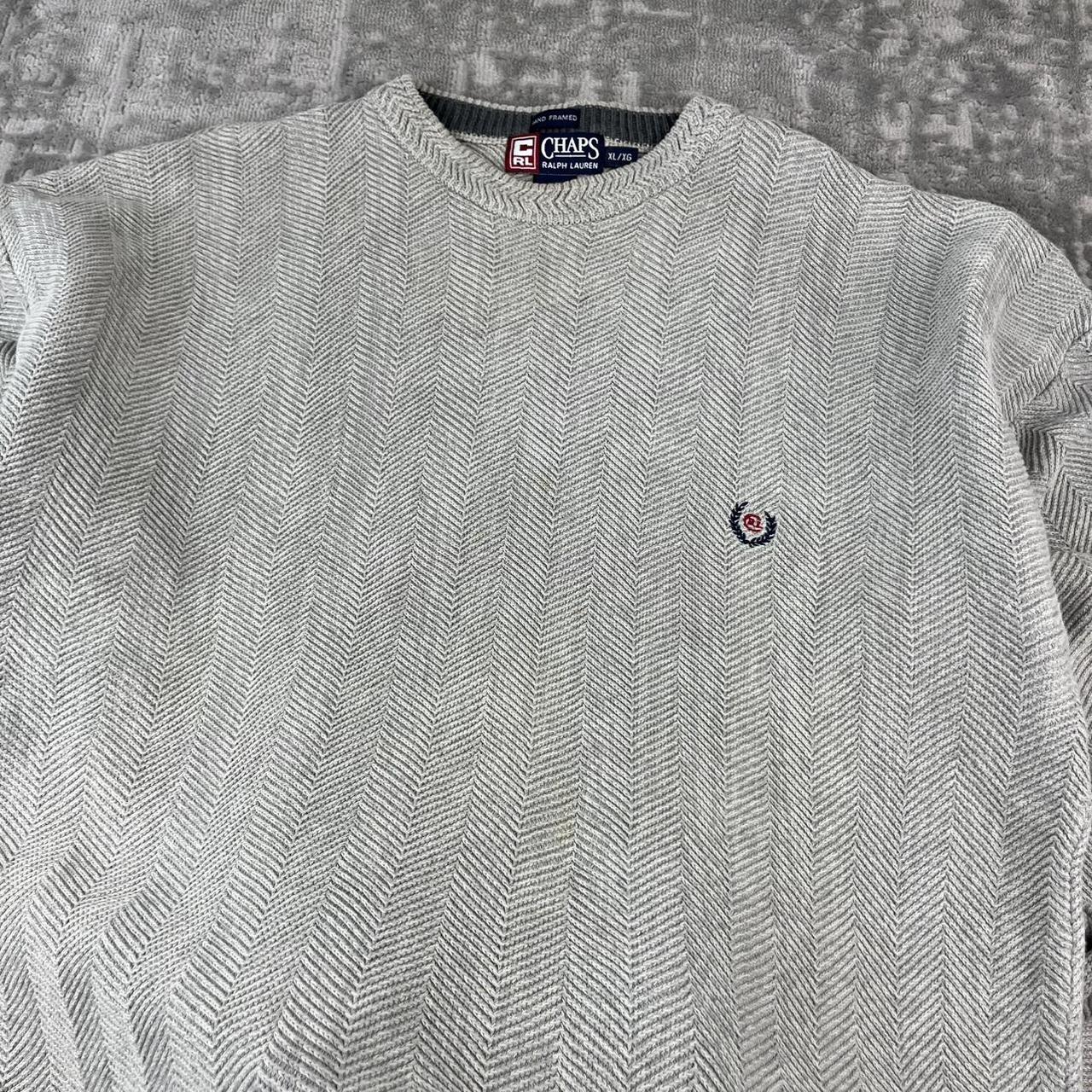 VINTAGE Y2K CHAPS RIBBED CHUNKY ESSENTIAL KNITTED JUMPER GREY