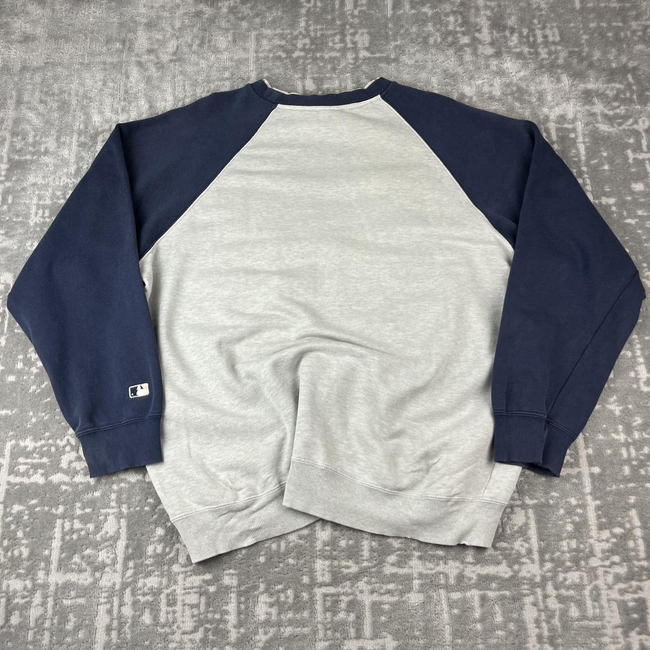 VINTAGE Y2K YANKEES MLB SPELL OUT SWEATSHIRT GREY / NAVY