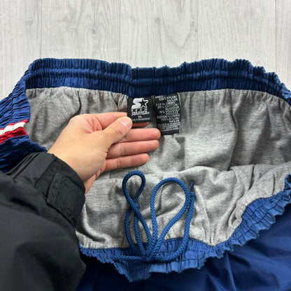 VINTAGE Y2K STARTER BAGGY TRACKSUIT BOTTOMS BLUE / RED