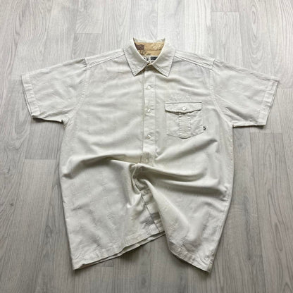 VINTAGE Y2K ANIMAL SHORT SLEEVE SHIRT WHITE / CREAM