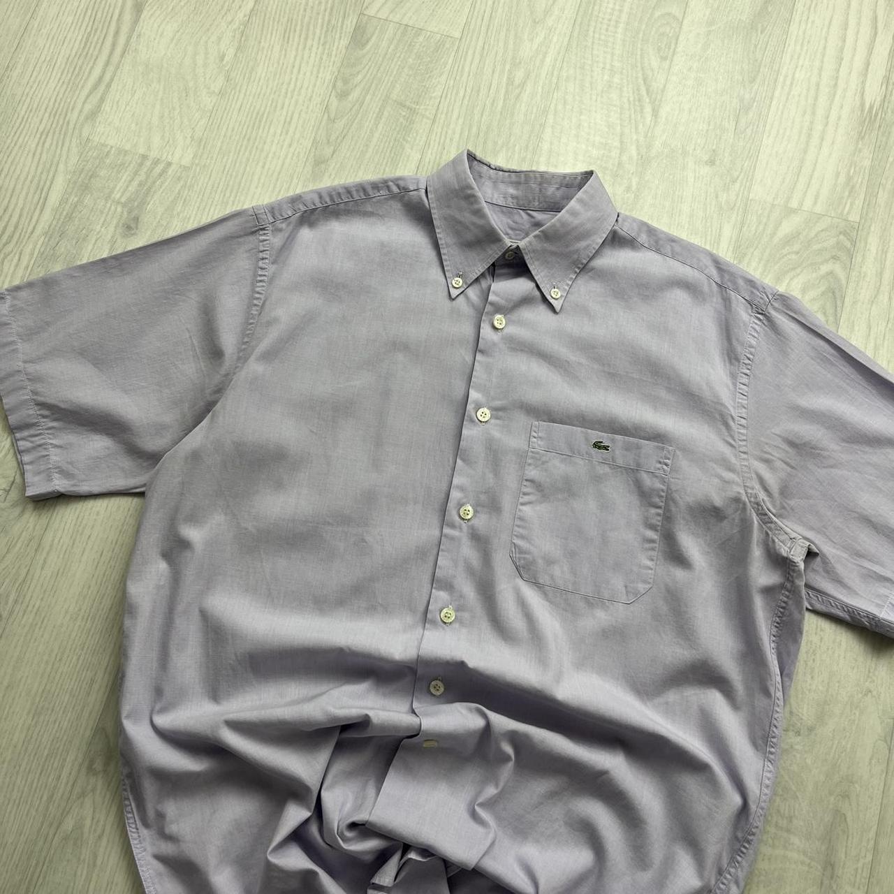 VINTAGE Y2K LACOSTE SHORT SLEEVE BUTTON UP SHIRT LILAC