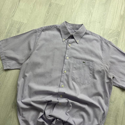 VINTAGE Y2K LACOSTE SHORT SLEEVE BUTTON UP SHIRT LILAC