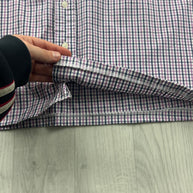 VINTAGE 00s RALPH LAUREN CHECKERED CROPPED SHORT SLEEVE BUTTON UP SHIRT PURPLE