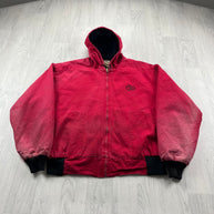 VINTAGE Y2K PELLA HOODED WORKWEAR BOMBER JACKET RED