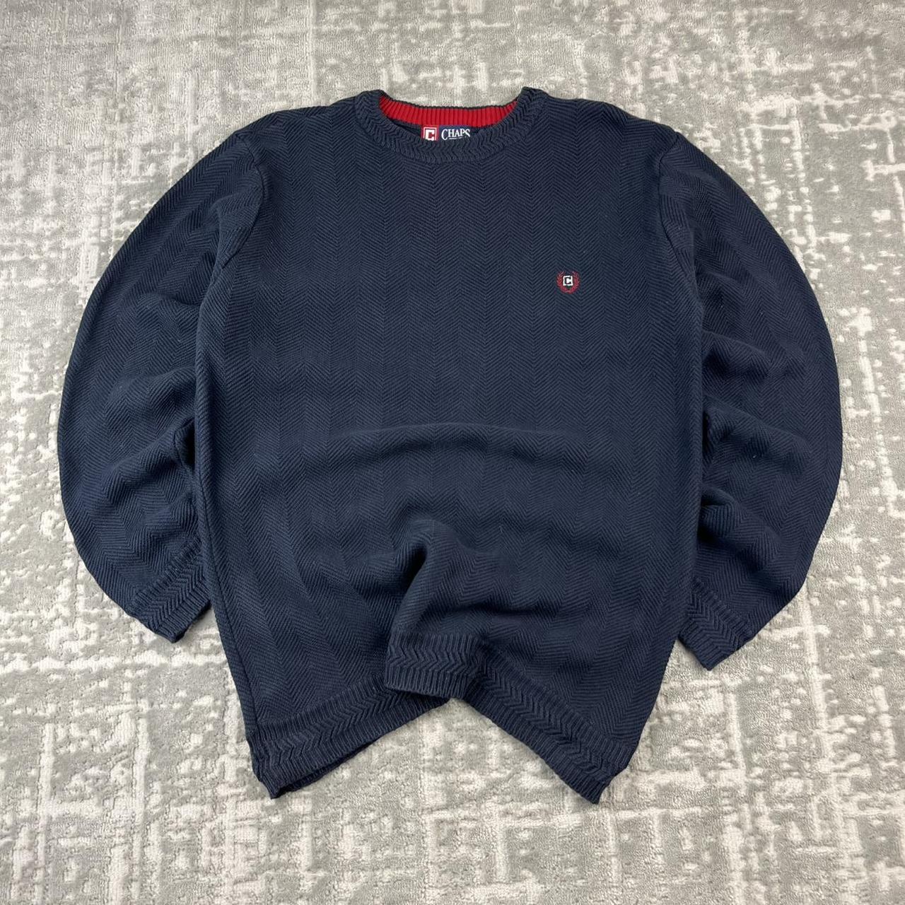 VINTAGE Y2K CHAPS RIBBED CHUNKY ESSENTIAL KNITTED JUMPER NAVY