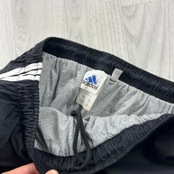 VINTAGE Y2K ADIDAS SIDE STRIPE WIDE LEG TRACKSUIT BOTTOMS BLACK