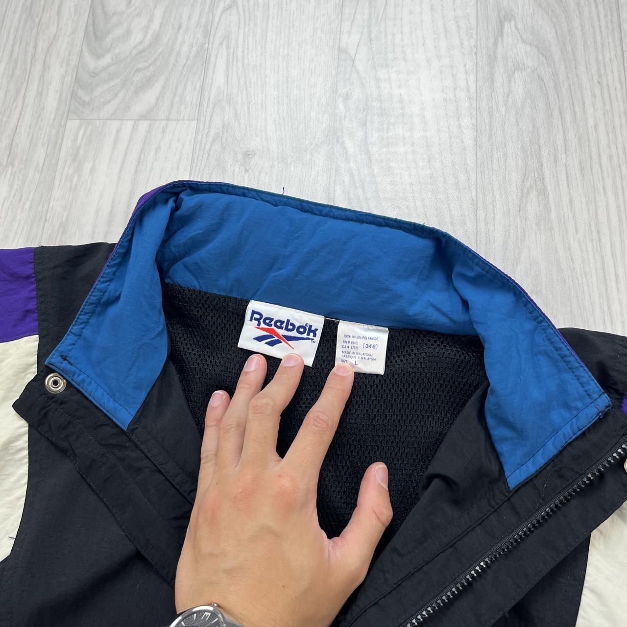 VINTAGE 90s REEBOK WINDBREAKER TRACK JACKET BLACK