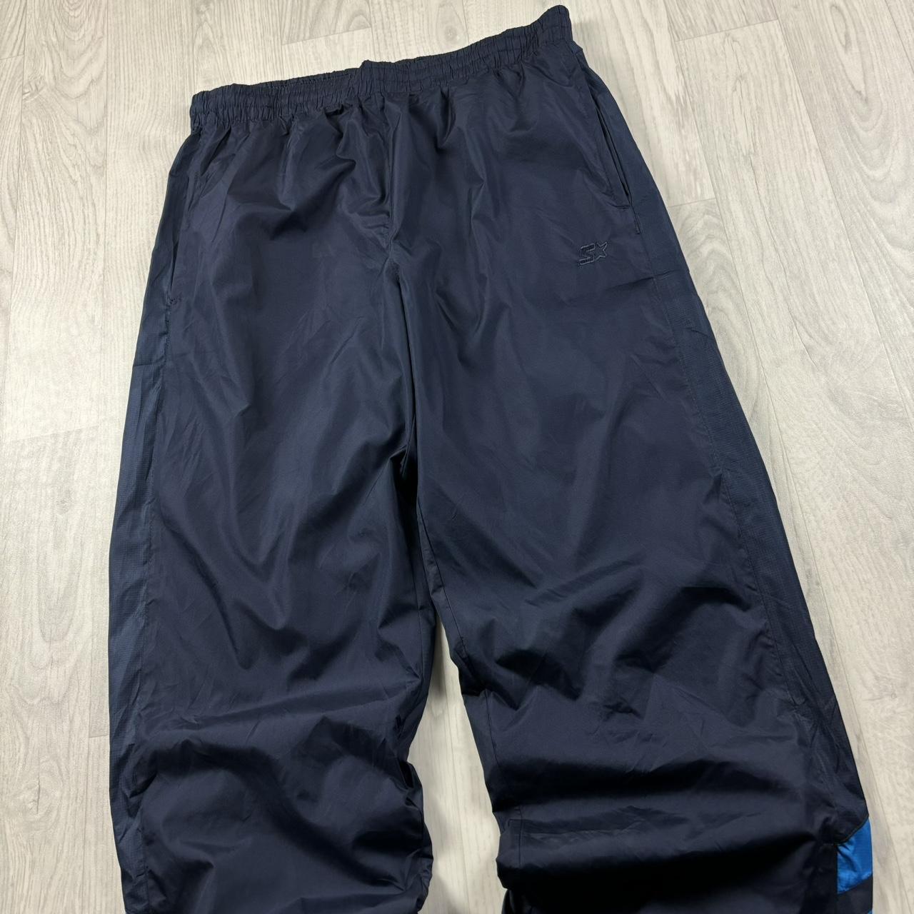 VINTAGE Y2K STARTER BAGGY TRACKSUIT BOTTOMS NAVY