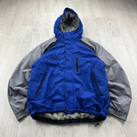 VINTAGE Y2K COLUMBIA TECHNICAL UTILITY SKI JACKET BLUE / GREY