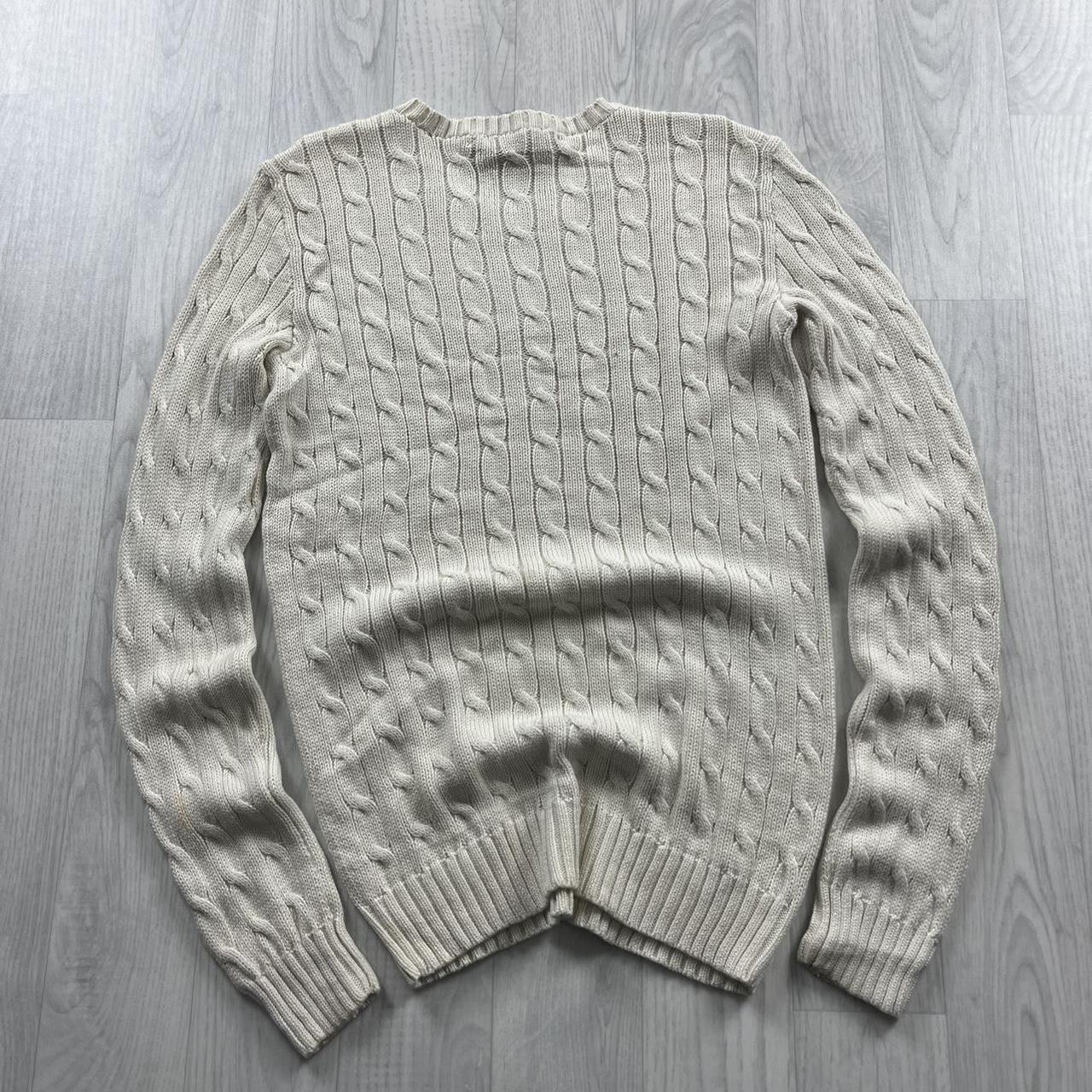 VINTAGE Y2K POLO RALPH LAUREN CHUNKY CABLE KNITTED JUMPER CREAM