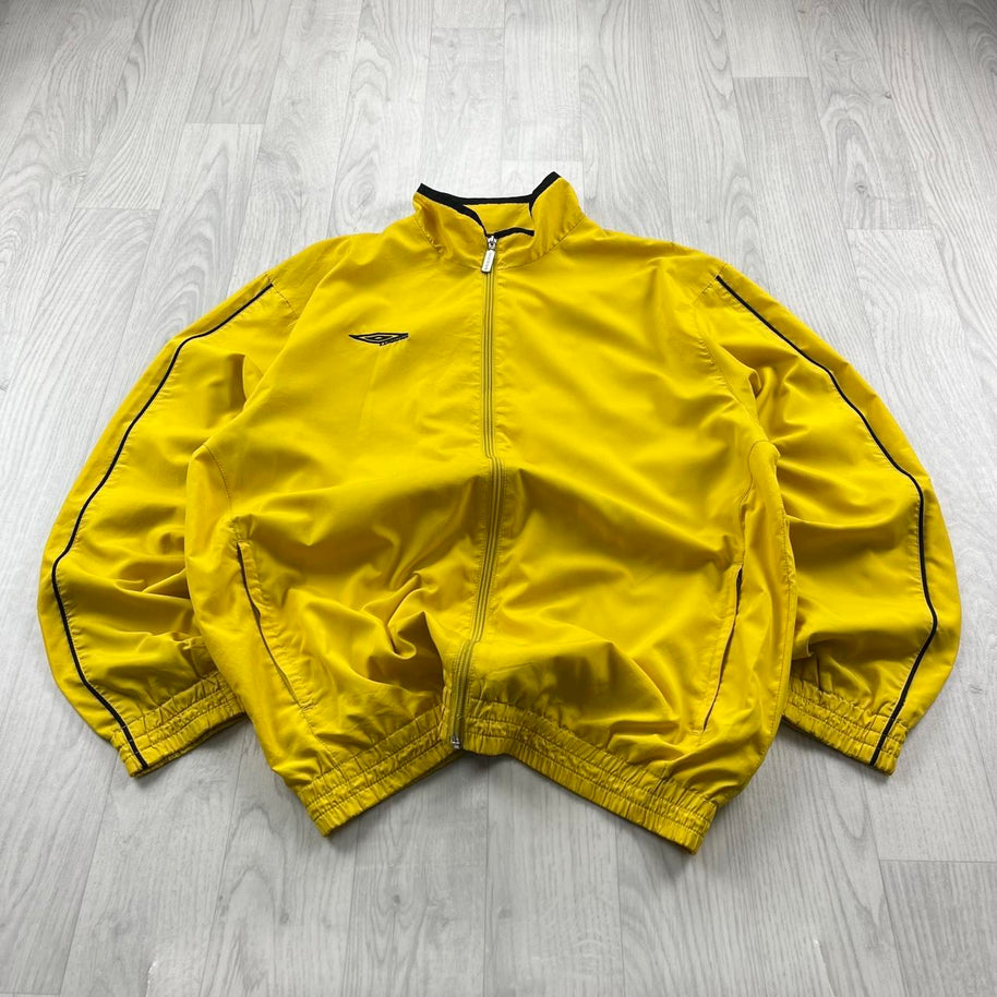 VINTAGE Y2K UMBRO LIGHTWEIGHT TRACK JACKET YELLOW