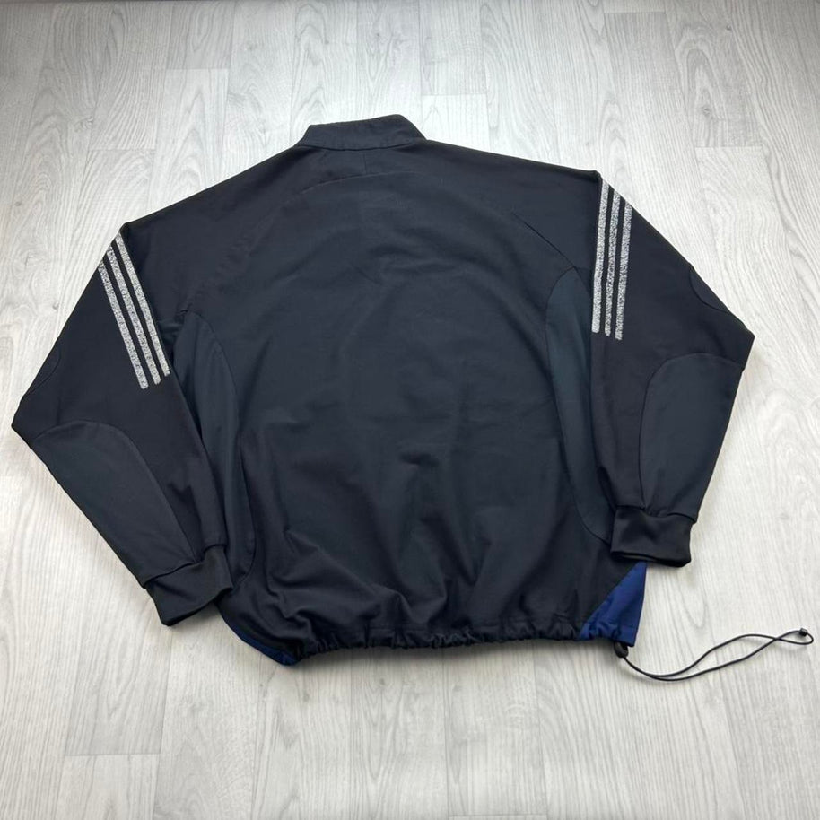 VINTAGE Y2K ADIDAS QUARTER ZIP TRACK JACKET NAVY / BLACK