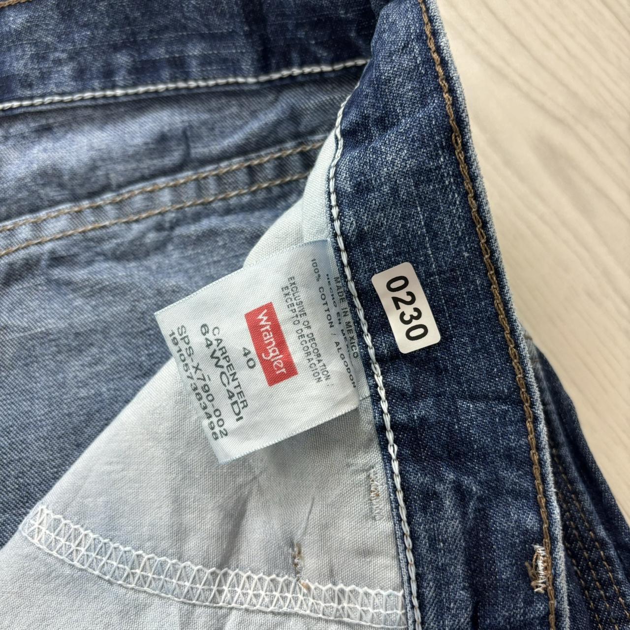 VINTAGE 00s WRANGLER BAGGY LOOSE CARPENTER JORTS BLUE