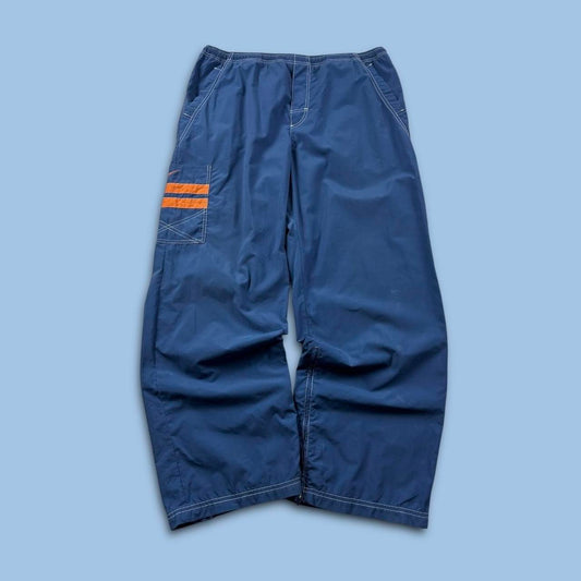 VINTAGE Y2K NIKE CARGO BAGGY TRACKSUIT BOTTOMS BLUE