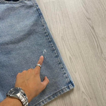 VINTAGE WRANGLER BAGGY LOOSE SKATER JORTS LIGHT BLUE (36w)