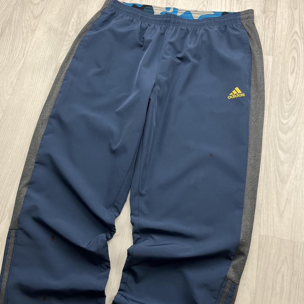 VINTAGE Y2K ADIDAS BAGGY TRACKSUIT BOTTOMS NAVY BLUE