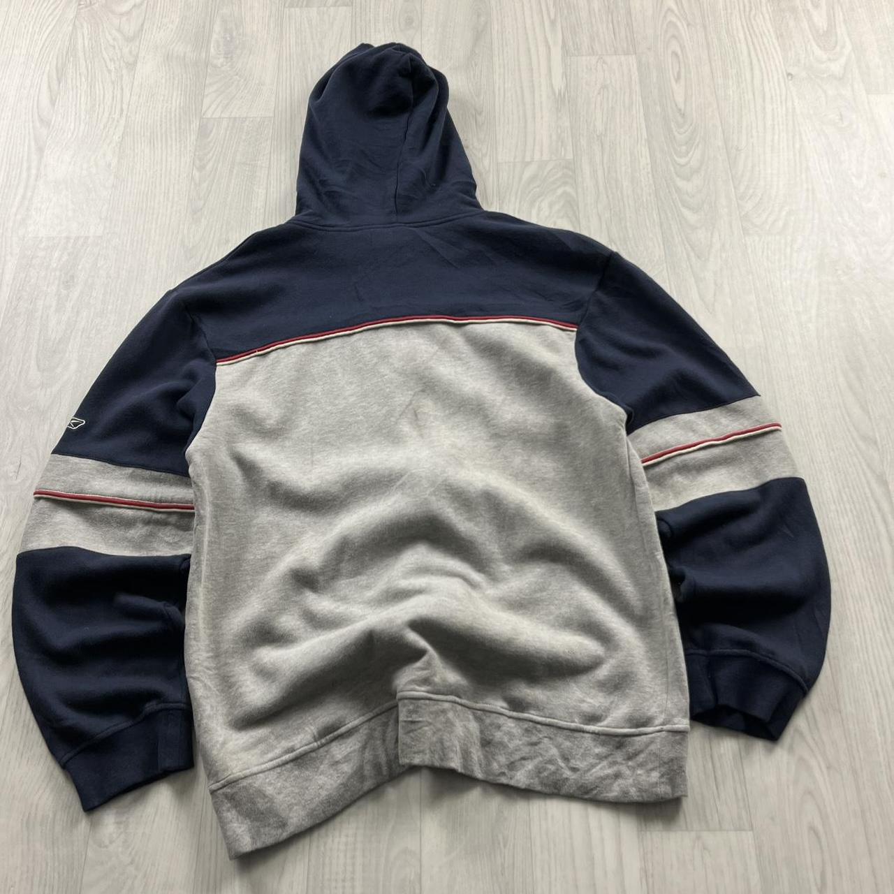 VINTAGE Y2K REEBOK ZIP HOODIE GREY NAVY