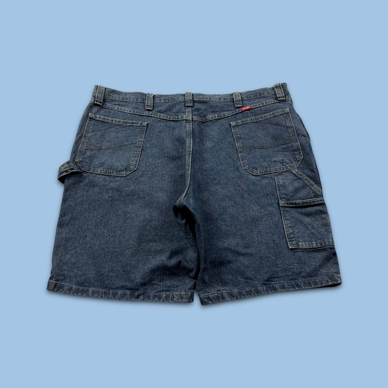 VINTAGE 00s WRANGLER BAGGY LOOSE CARPENTER JORTS BLUE