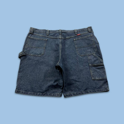 VINTAGE 00s WRANGLER BAGGY LOOSE CARPENTER JORTS BLUE