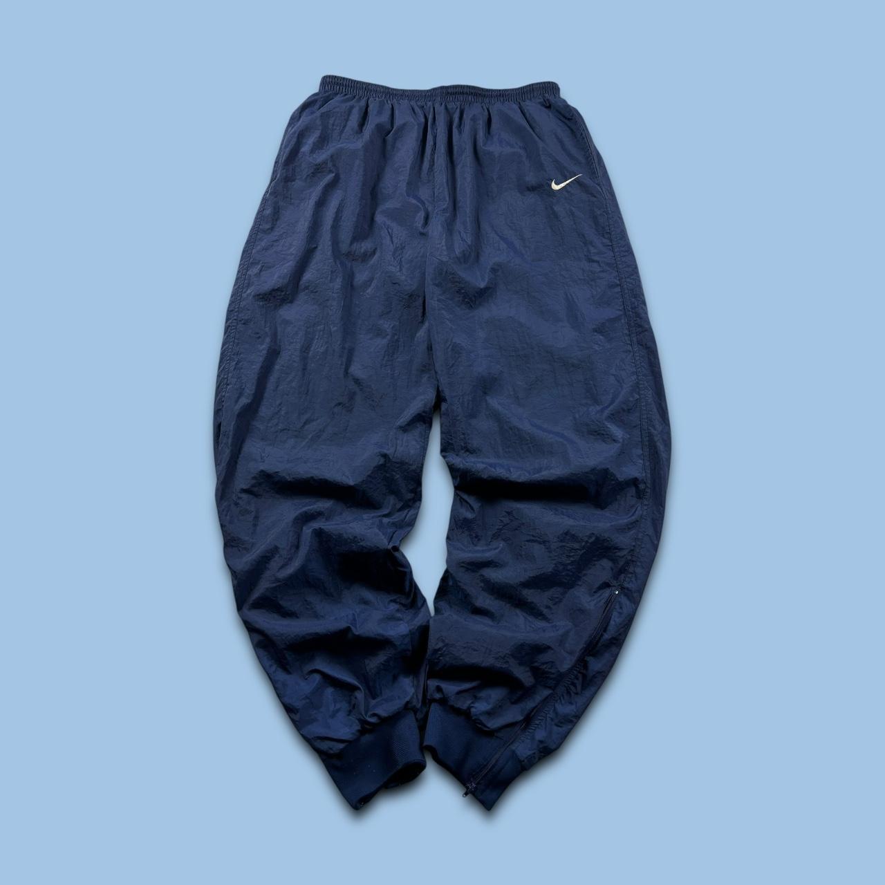 VINTAGE 90s NIKE BAGGY TRACKSUIT BOTTOMS NAVY
