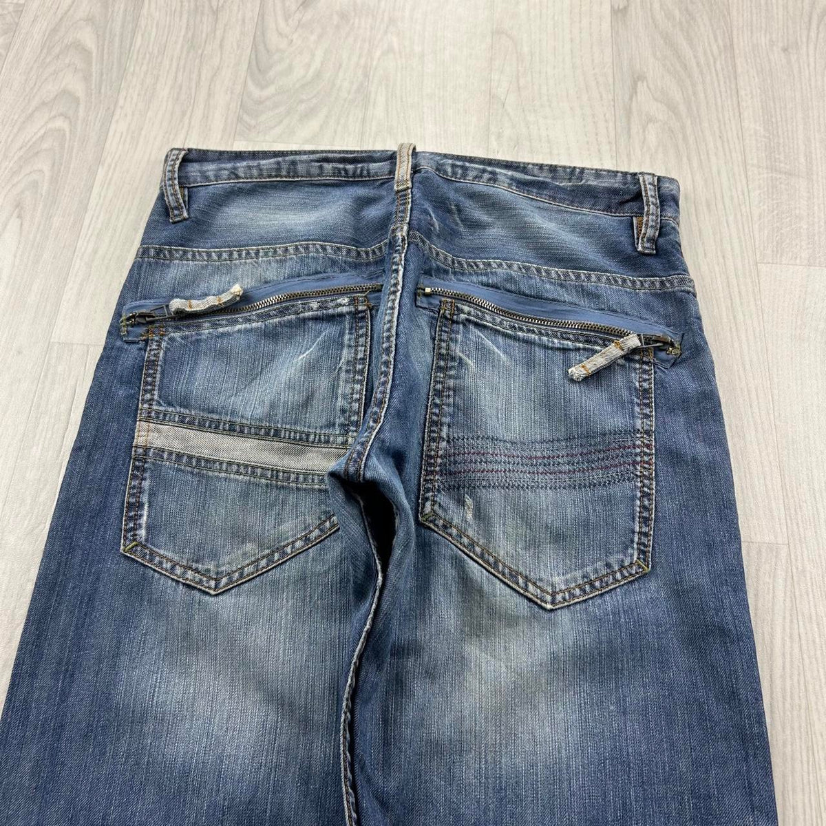 VINTAGE Y2K BAGGY BOOTCUT JEANS BLUE