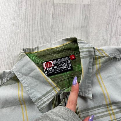 VINTAGE Y2K ANIMAL CHECKERED SHORT SLEEVE SHIRT MULTI