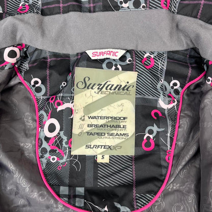 VINTAGE Y2K SURFANIC PLAID CHECKERED SKI JACKET BLACK