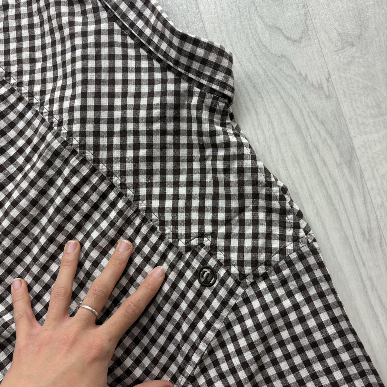 VINTAGE Y2K ANIMAL CHECKERED SHORT SLEEVE SHIRT BROWN