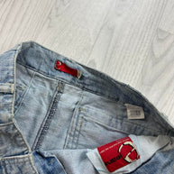 VINTAGE Y2K LOW RISE DENIM MIDI SKIRT BLUE