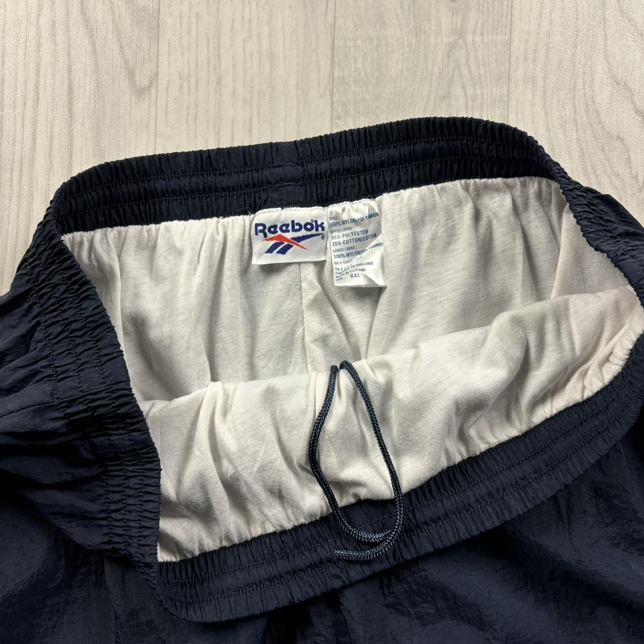 VINTAGE 90s REEBOK BAGGY TRACKSUIT BOTTOMS NAVY