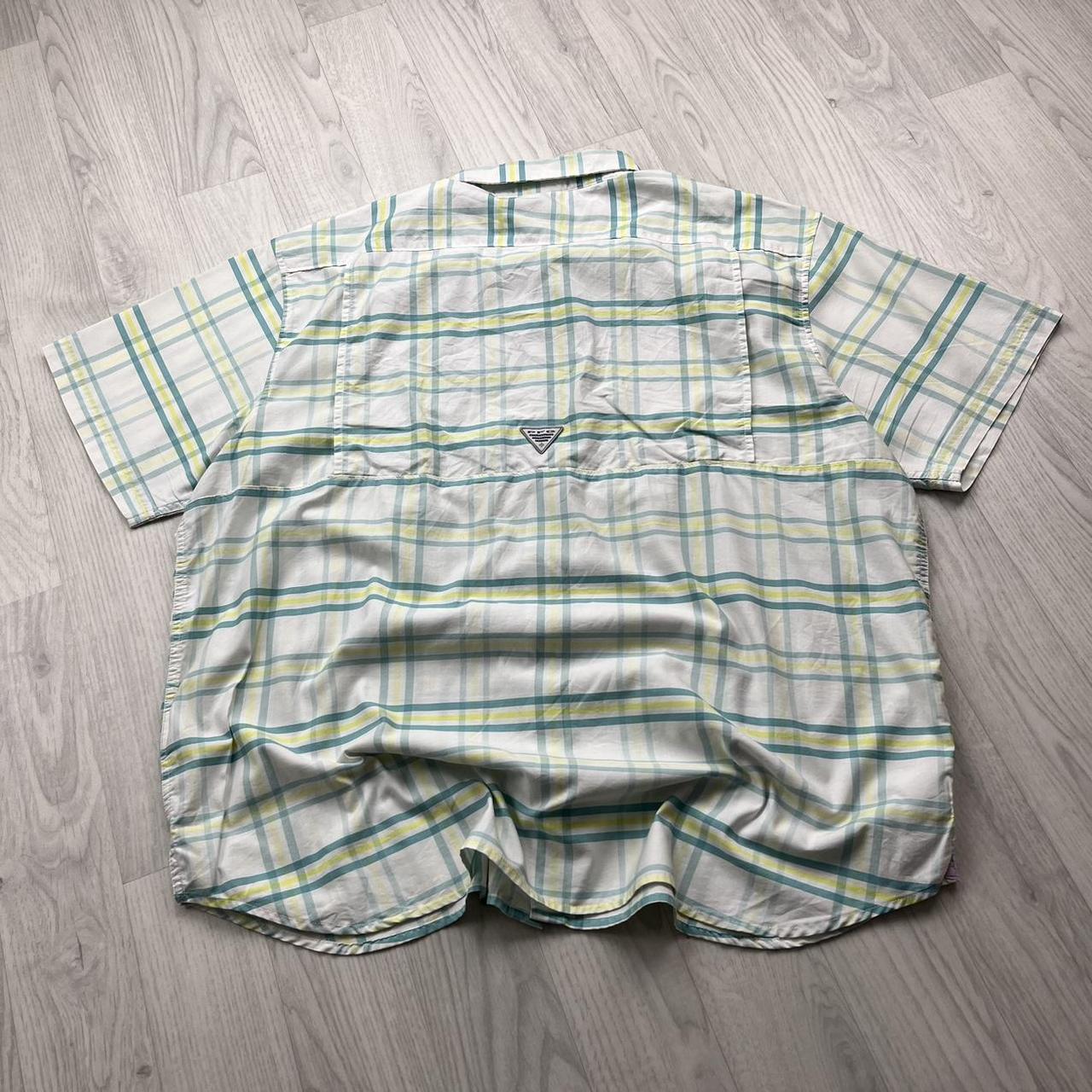 VINTAGE Y2K COLUMBIA PLAID BUTTON UP SHORT SLEEVE SHIRT WHITE