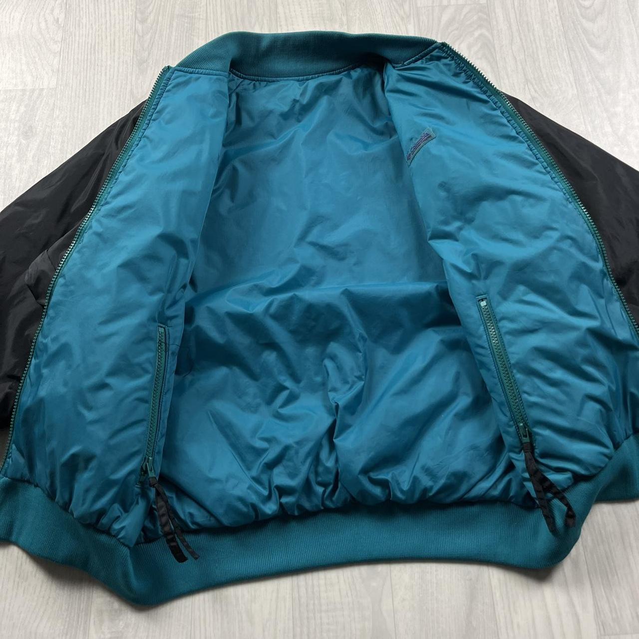 VINTAGE 00s COLUMBIA 2 IN 1 REVERSIBLE PUFFER BOMBER JACKET BLACK BLUE
