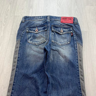 VINTAGE Y2K FUBU LOW RISE BOOTCUT FLARED JEANS BLUE