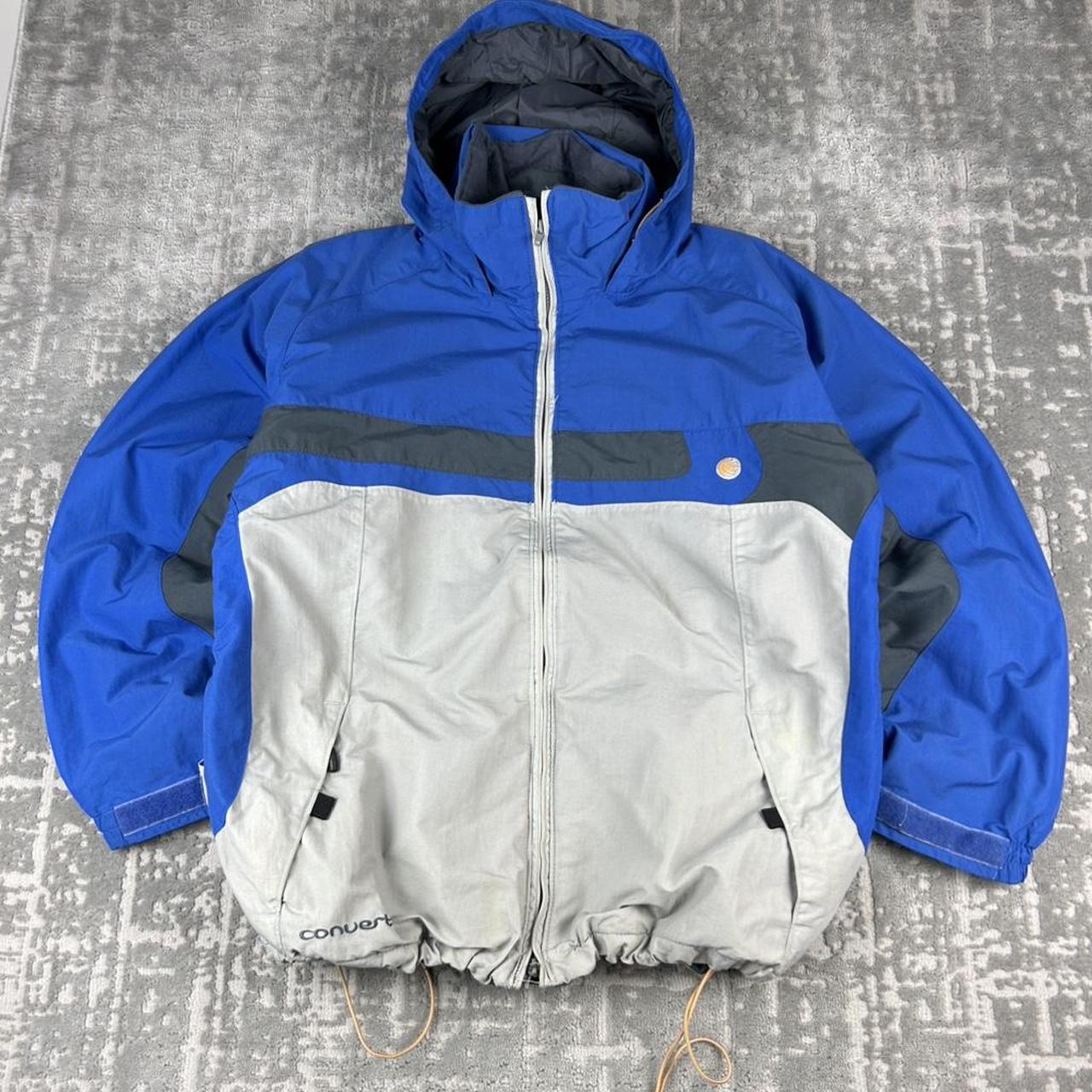 VINTAGE 00s COLUMBIA CONVERT TECHNICAL UTILITY SKI JACKET GREY BLUE
