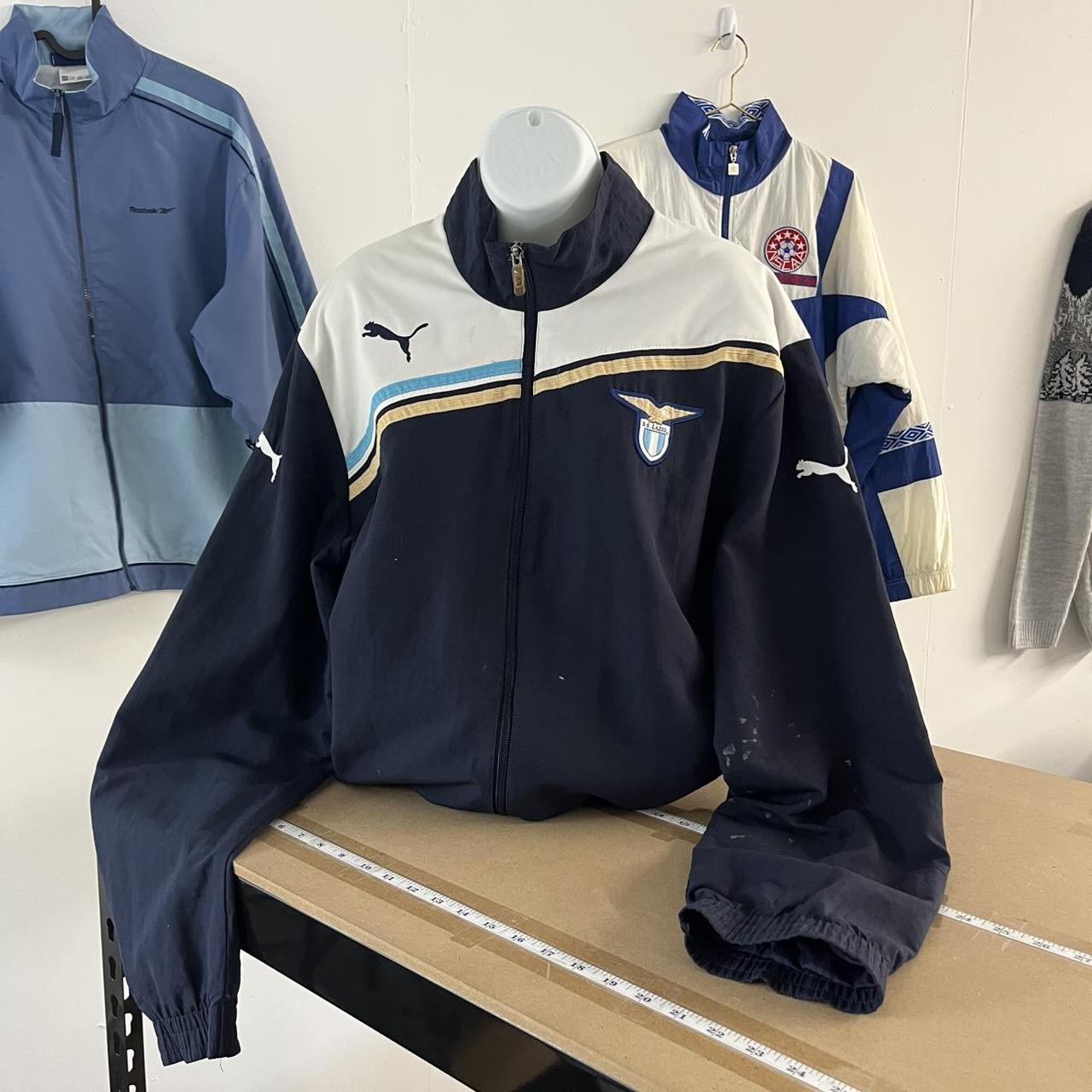 VINTAGE Y2K PUMA LAZIO WINDBREAKER TRACK JACKET NAVY