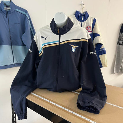 VINTAGE Y2K PUMA LAZIO WINDBREAKER TRACK JACKET NAVY