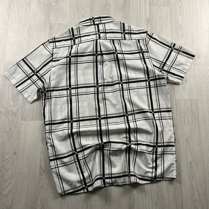 VINTAGE BILLABONG CHECKERED SHORT SLEEVE SURF SHIRT WHITE
