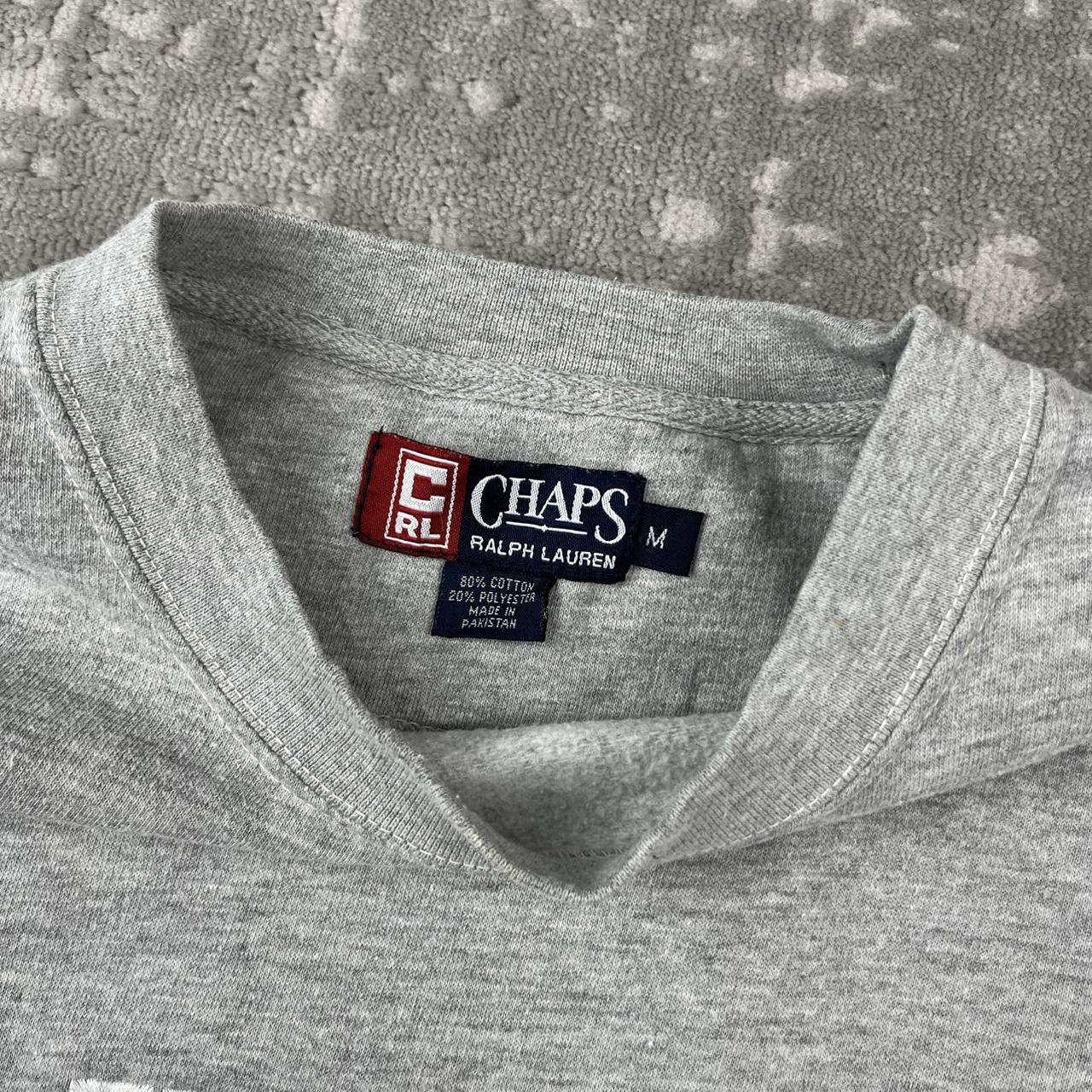 VINTAGE Y2K CHAPS SPELL OUT BOXY SWEATSHIRT GREY