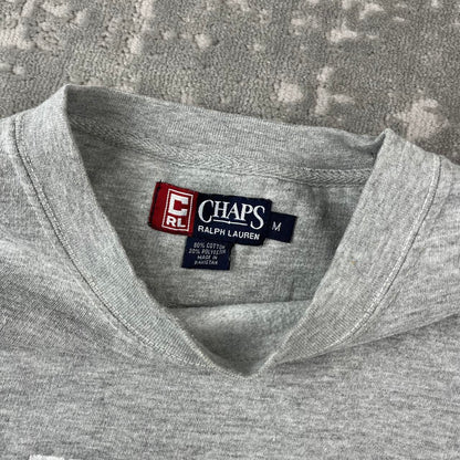 VINTAGE Y2K CHAPS SPELL OUT BOXY SWEATSHIRT GREY