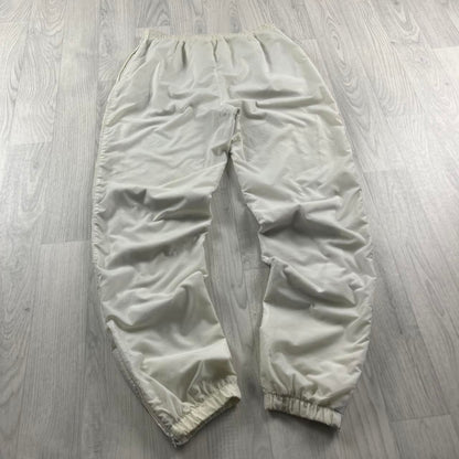 VINTAGE 90s ADIDAS BAGGY TRACKSUIT BOTTOMS WHITE (S)